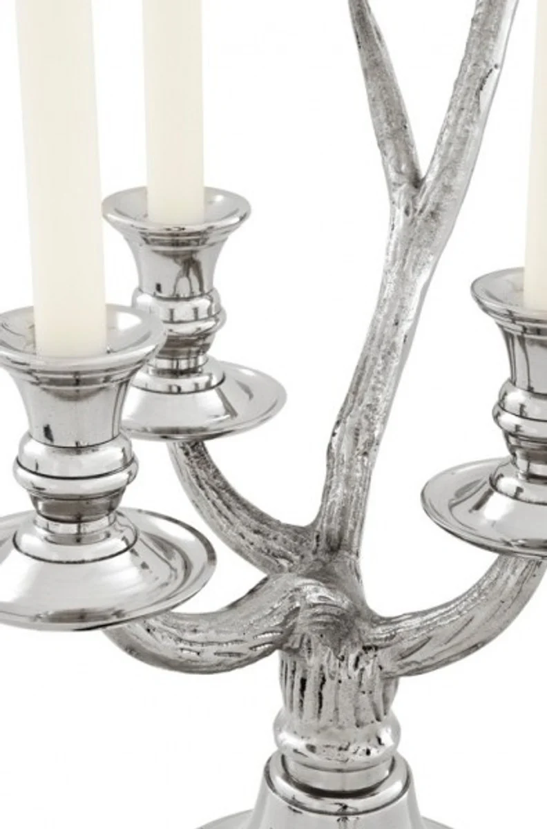 Casa Padrino luxury baroque candlestick antlers Nickel Finish