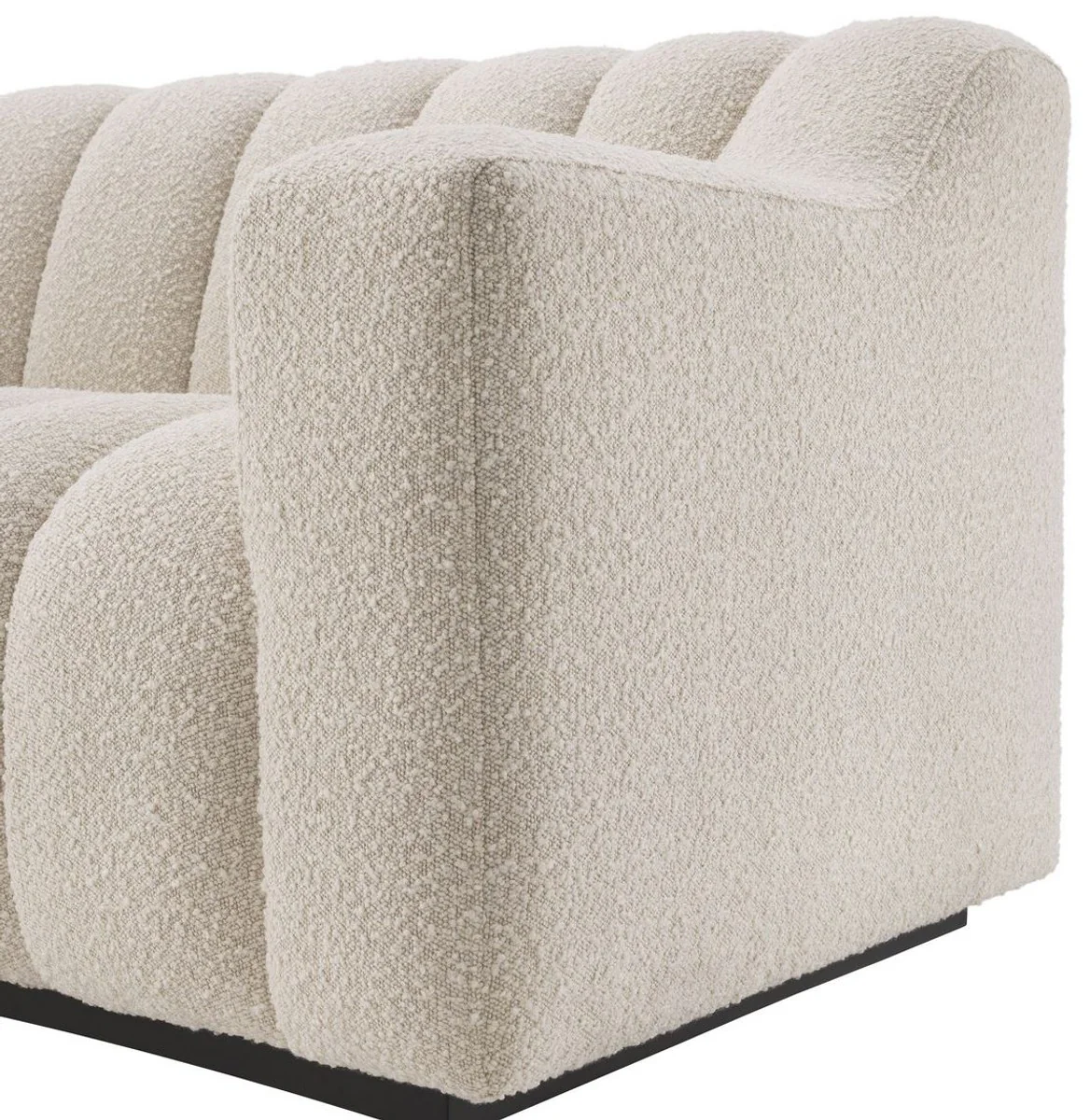 Casa Padrino sof¨¢ de lujo crema / negro 234 x 96 x A. 76,5 cm - Sof¨¢ de sal¨®n ligeramente curvado - Sof¨¢ de Hotel - Calidad de Lujo