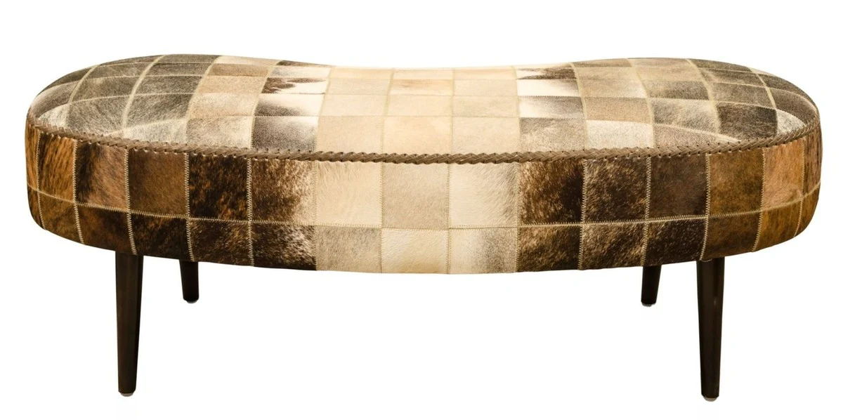 Casa Padrino banco de lujo con piel de vaca 130 x 60 x H. 50 cm - Muebles de Diseño