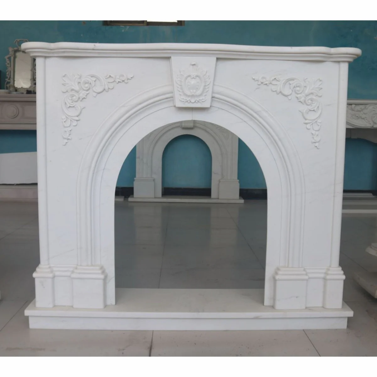 Casa Padrino marco de chimenea de m¨¢rmol barroco de lujo blanco 130 x A. 110 cm - Muebles barrocos