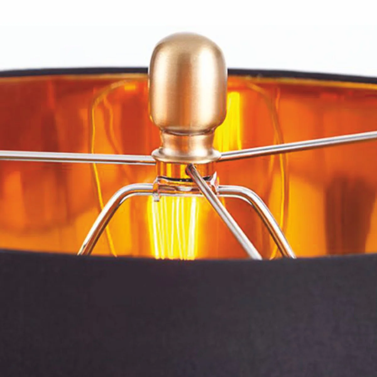 Casa Padrino L¨¢mpara de Mesa de Lujo Lat¨®n / Negro A. 65 cm - L¨¢mparas de Lujo