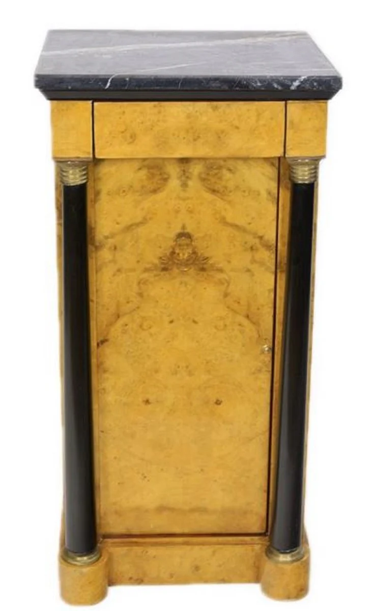 Casa Padrino pilar barroco de madera de ra¨ªz con encimera de m¨¢rmol marr¨®n claro / negro / oro 40 x 35 x H. 80 cm - Muebles Barrocos