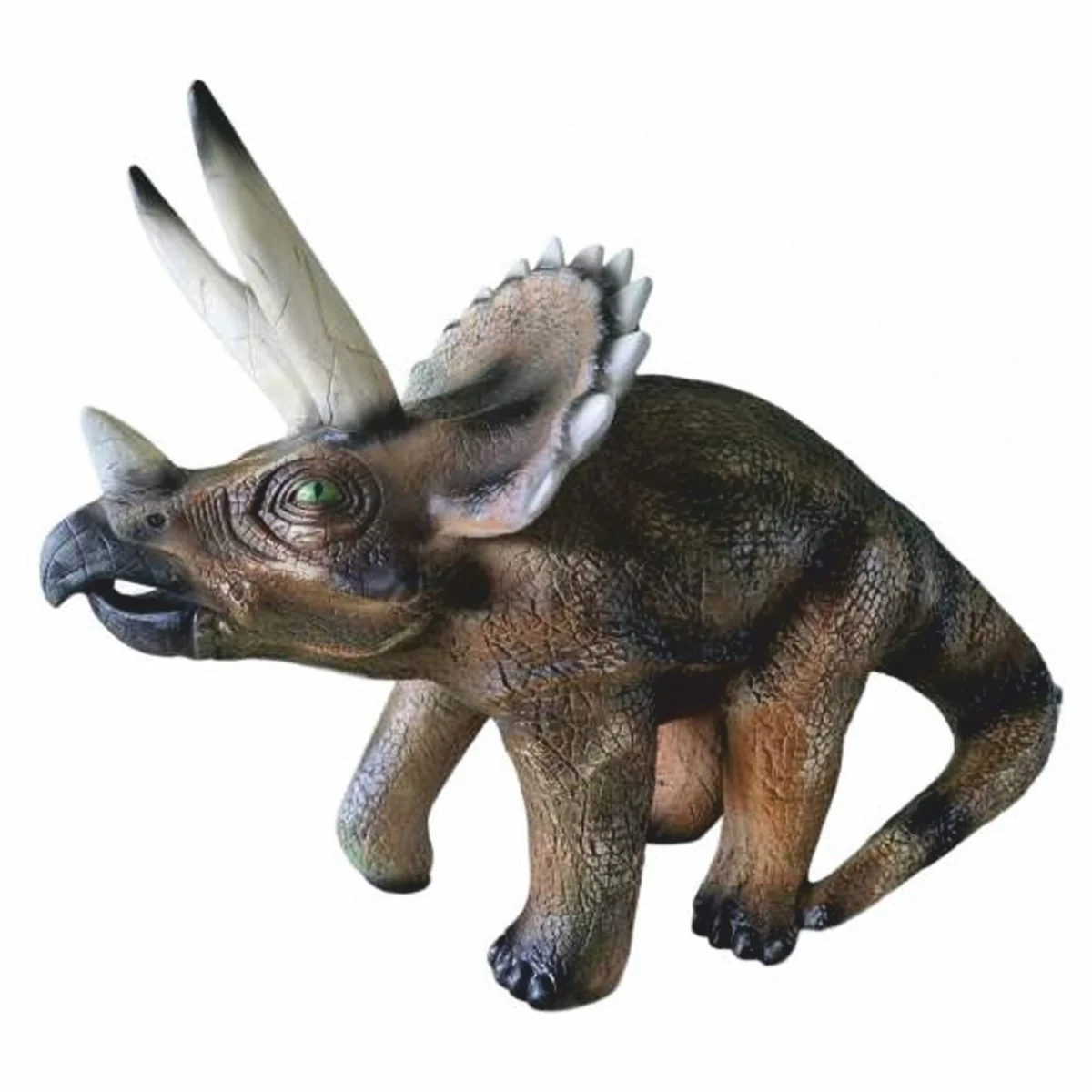 Casa Padrino Escultura Decorativa de Dinosaurio Triceratops Marr¨®n 102 cm - Figura de Jard¨ªn