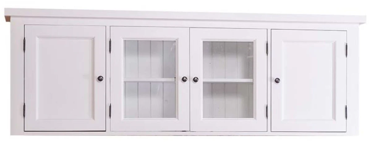 Casa Padrino armario de pared / armario superior de cocina de estilo country blanco 192 x 31 x H. 65 cm - Armario de Cocina con 4 Puertas
