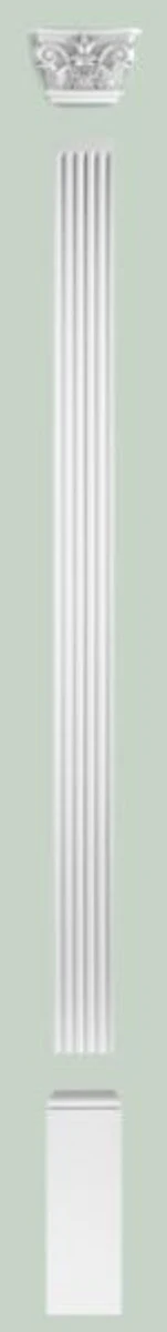 Casa Padrino pilar de elementos decorativos barrocos cabecero blanco 22,8 x 6,2 x A. 14,9 cm - Decoración de Pared de Estilo Barroco