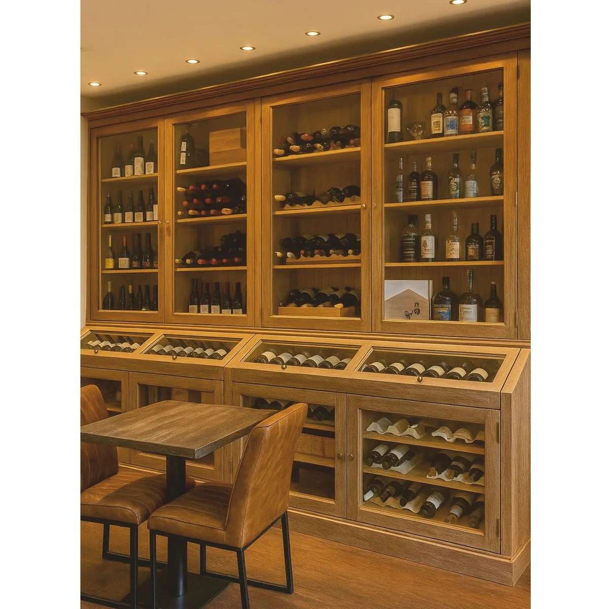 Casa Padrino gabinete de vino de estilo campestre natural 240 cm - Muebles de bar de estilo campestre