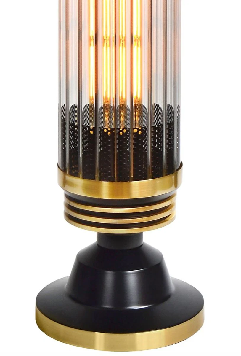 Casa Padrino l¨¢mpara de mesa de dise?o de lujo negra / lat¨®n - colecci¨®n de hotel