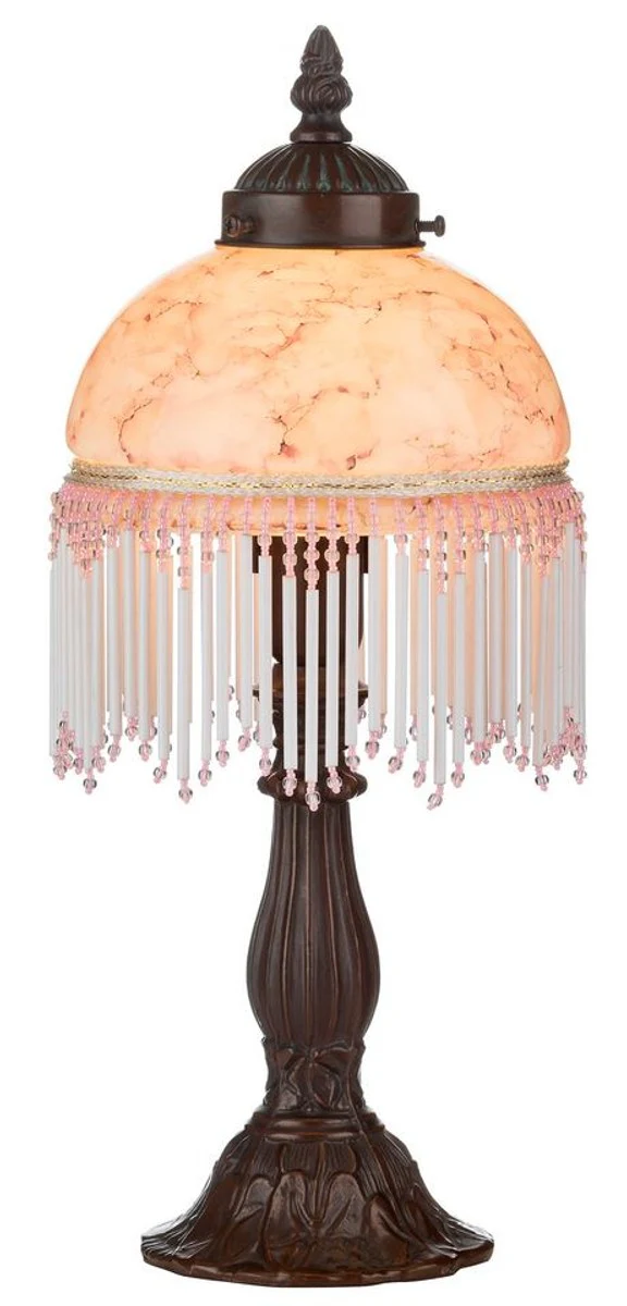 Casa Padrino lámpara de mesa / luz de taburete estilo barroco multicolor Ø 15 x H. 34 cm - Lámpara Barroca