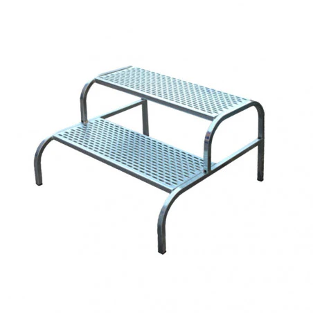 Summerline BANQUETA DOBLE Estoril acero - Escalón para caravana