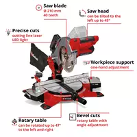 Cordless Mitre Saw TE-MS 18/210 Li-Solo