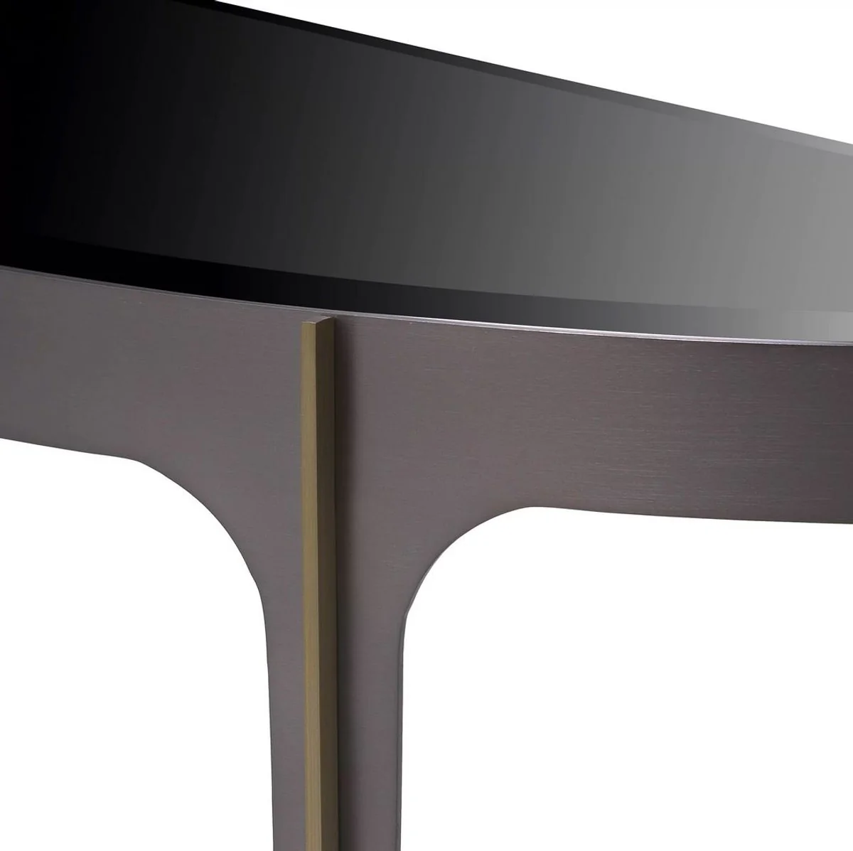 Casa Padrino consola de lujo bronce / lat¨®n / negro 102,5 x 40 x A. 75 cm - Mesa consola de acero inoxidable con tapa de vidrio - Muebles de Lujo