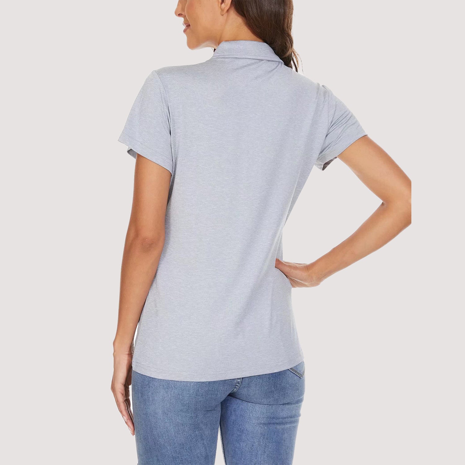 Women's Polo T-Shirts 4-Button Moisture Wicking Athletic Tee Shirts