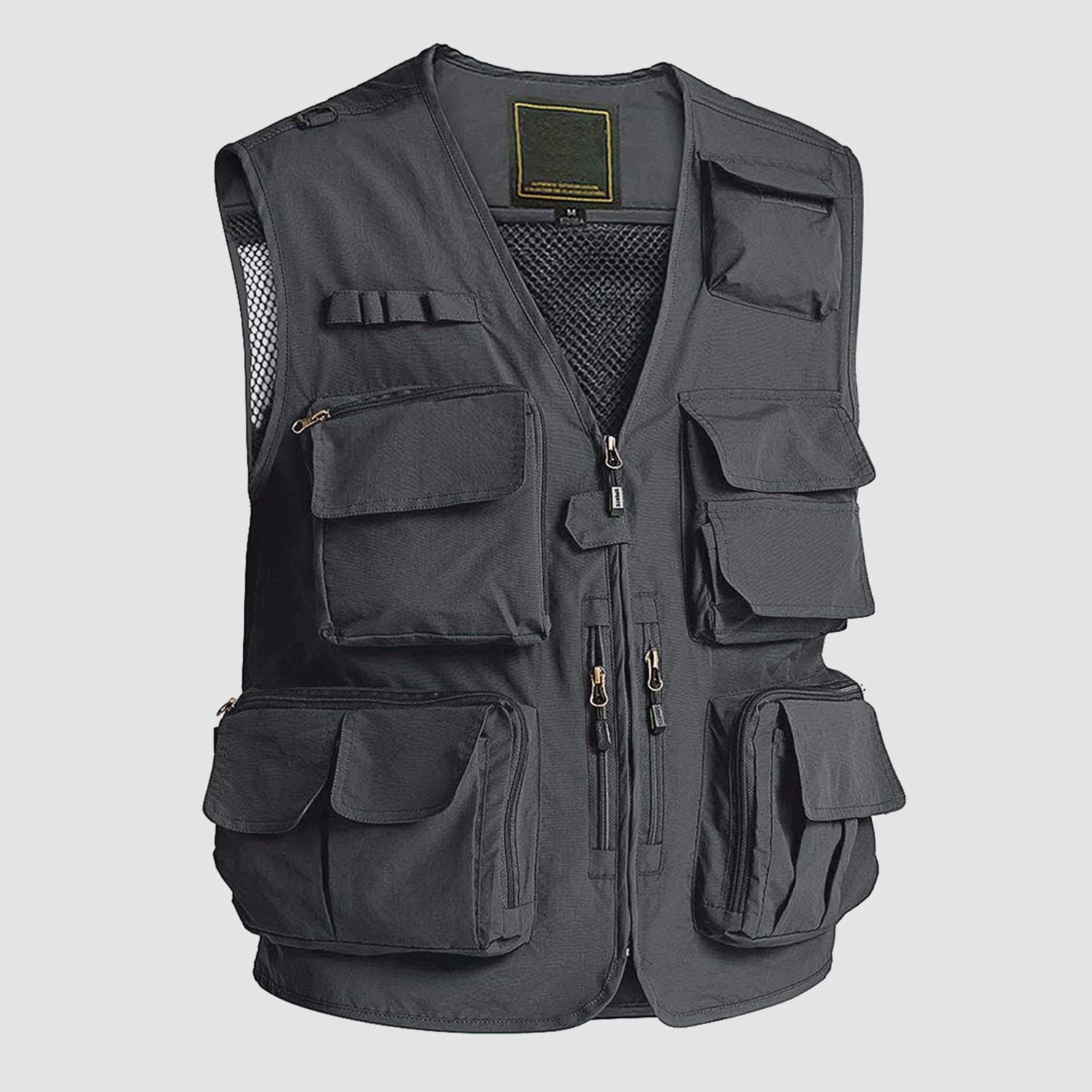 Men's Outerwear Vests Mesh Sleeveless Outdoor Work Vest with Multi Pockets Cargo Waistcoat Fishing