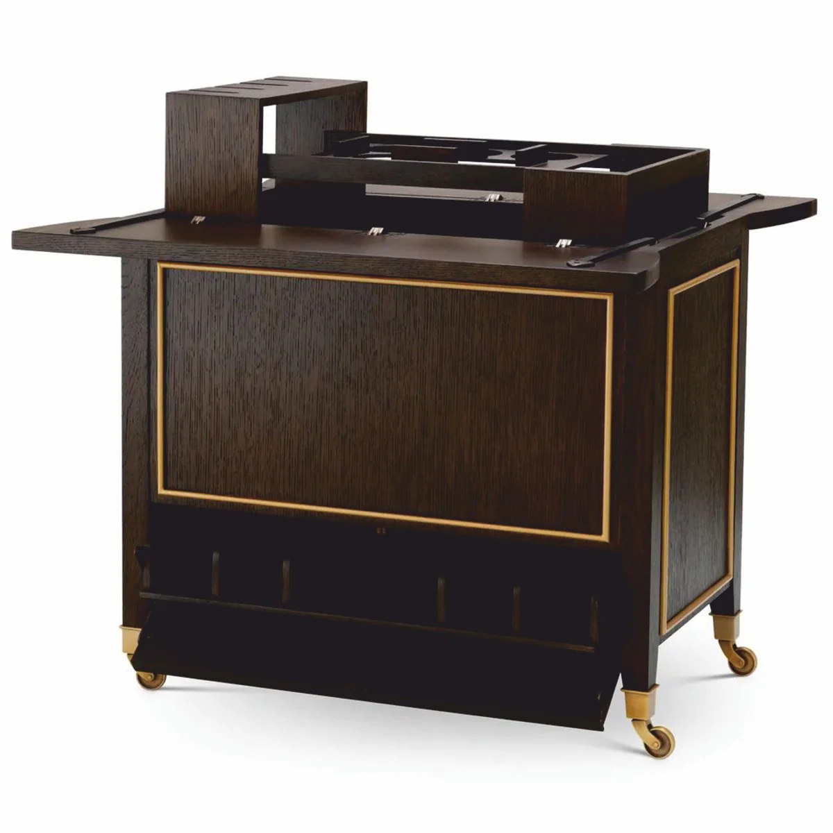 Casa Padrino Carrito de Servicio de Lujo Marr¨®n Oscuro / Lat¨®n 90,5 cm - Carrito de Hotel