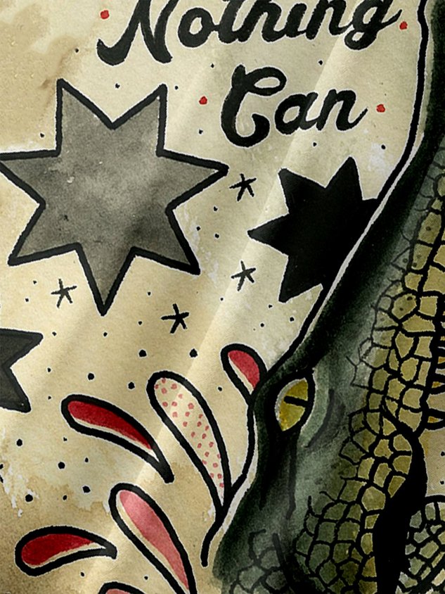 Alligator Beauty Chest Pocket Short Sleeve Casual Shirt