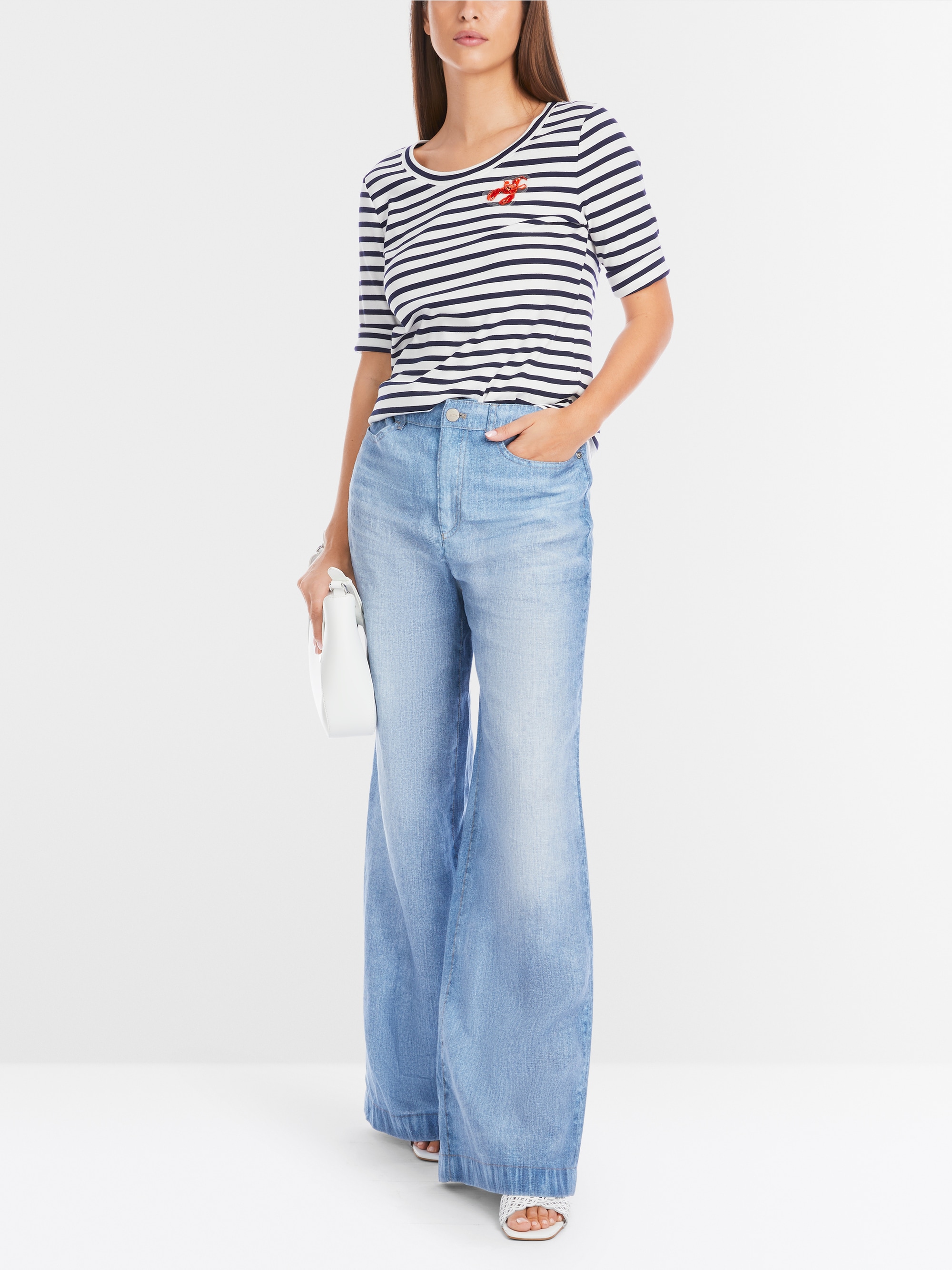 Marc-Cain Striped T-shirt in cotton rib