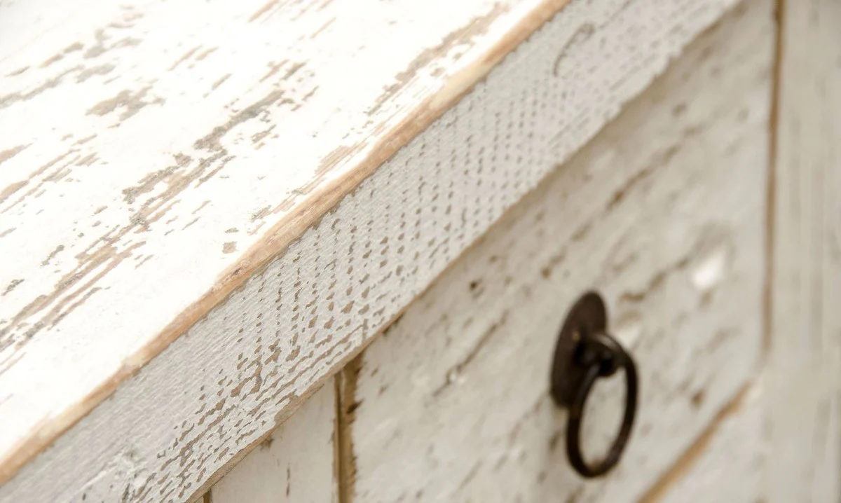 Casa Padrino escritorio de estilo rural blanco antiguo 170 x 70 x H. 80 cm - Mobiliario de Oficina en Estilo Country