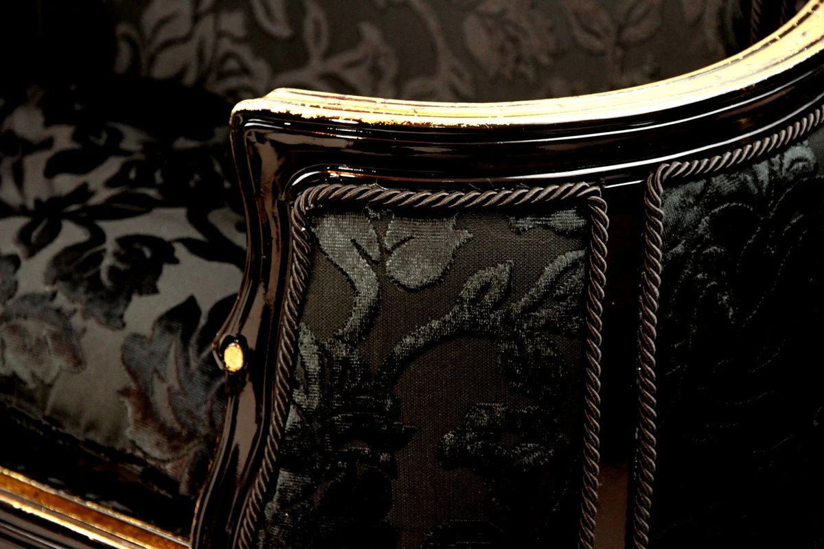 Pompöös by Casa Padrino Cama barroca de lujo para perros y gatos con diseño de ramo negro / dorado de lujo de Harald Glööckler