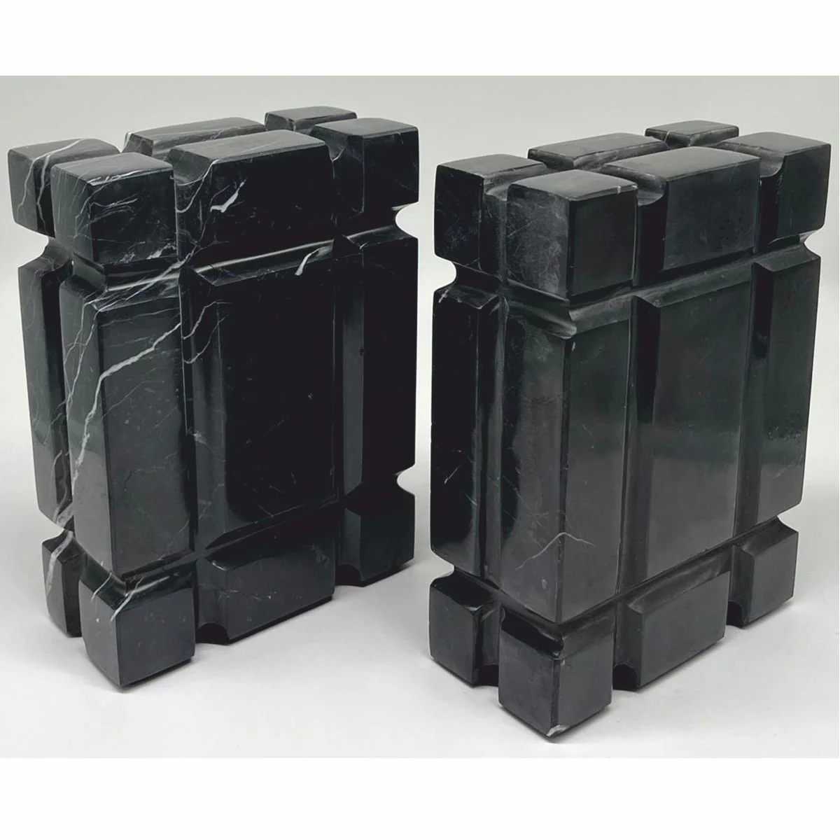 Casa Padrino conjunto de sujetalibros decorativos de m¨¢rmol de lujo negro - Accesorios decorativos