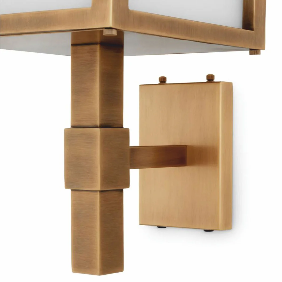 Casa Padrino l¨¢mpara de pared de exterior de lujo lat¨®n antiguo / blanco A. 86 cm - Iluminaci¨®n exterior de lujo