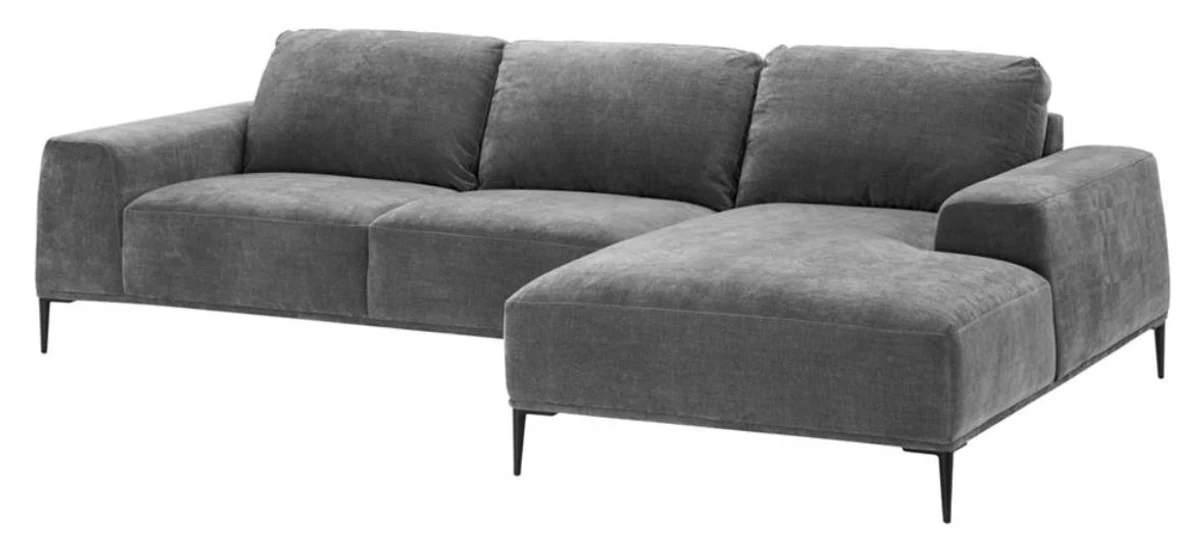 Casa Padrino sofá esquinero salón de lujo gris / negro 285 x 164 x H. 80 cm - Sofá de la Sala de Estar