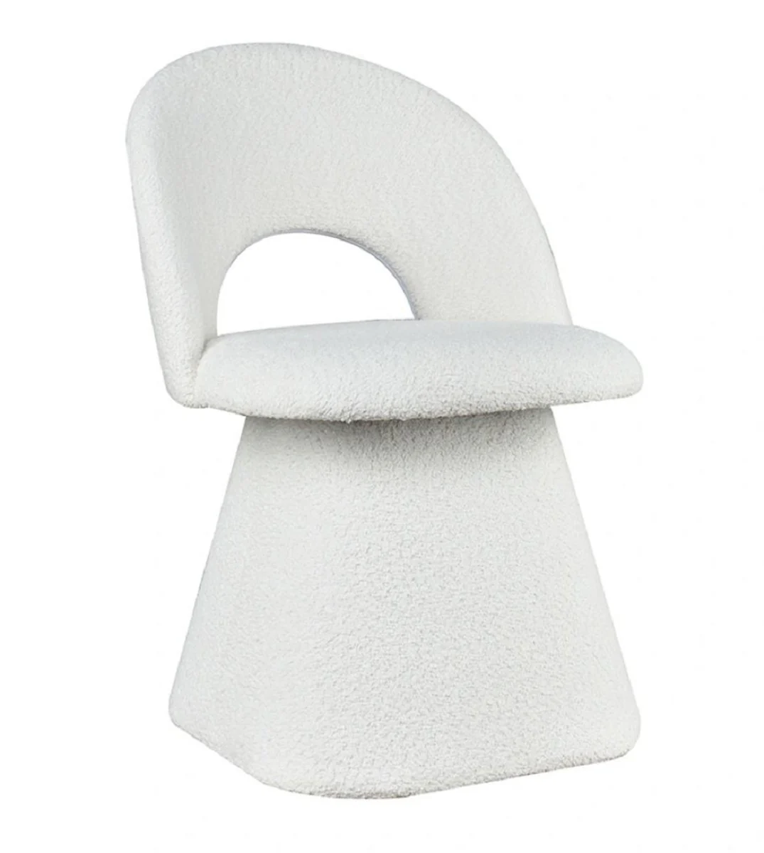 Casa Padrino silla de comedor de lujo con respaldo curvo blanco A. 79 cm - Muebles de comedor