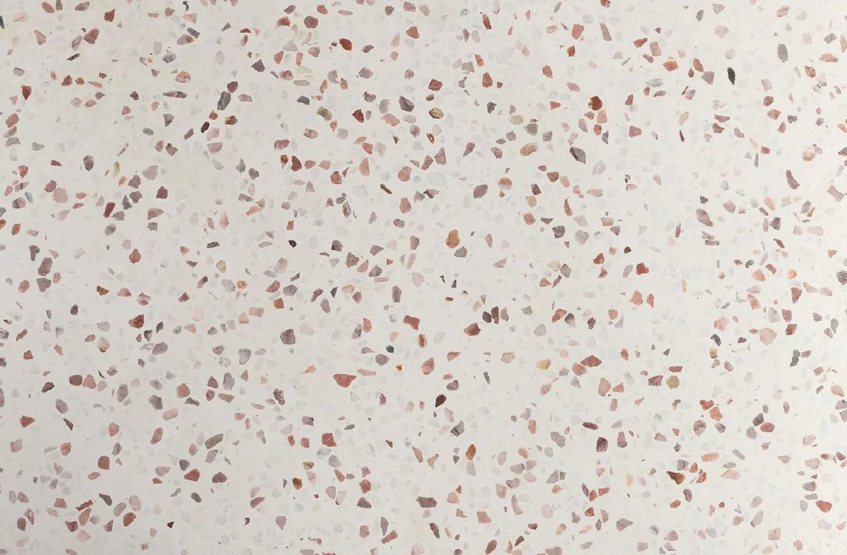 Casa Padrino mesa de centro de lujo blanco ? 80 x A. 40 cm - Mesa de sal¨®n redonda de piedra natural en terrazo - Muebles de sal¨®n - Muebles de piedra natural - Muebles de lujo