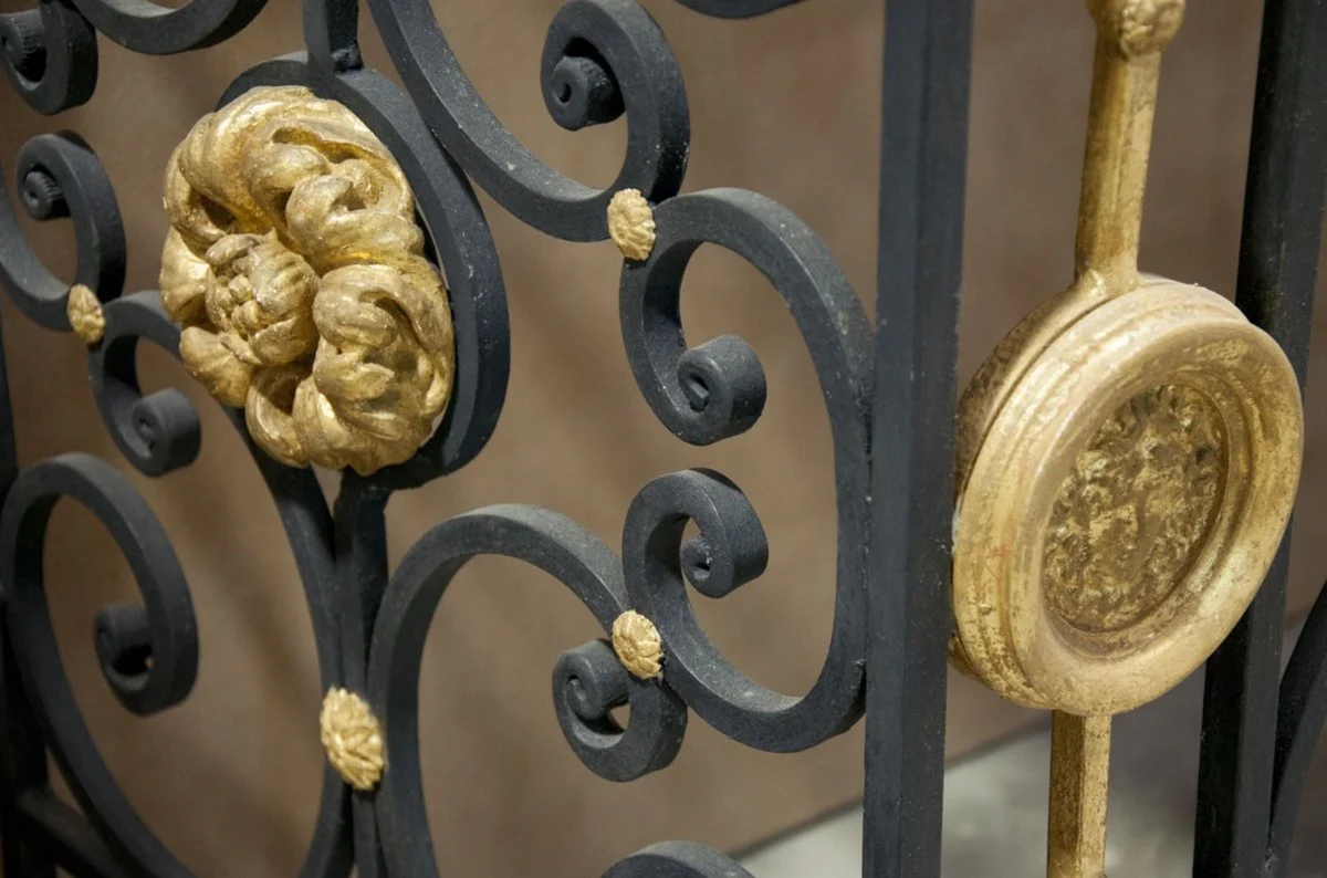 Casa Padrino consola barroco de lujo blanco / negro / oro antiguo 172 x 51 x H. 95 cm - Muebles Barrocos