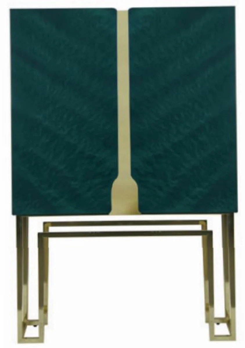 Casa Padrino armario bar de lujo verde / oro / rojo 110 x 44 x A. 167 cm - Armario del vino con 2 puertas - Armario de sal¨®n - Armario de bar - Muebles de Hotel
