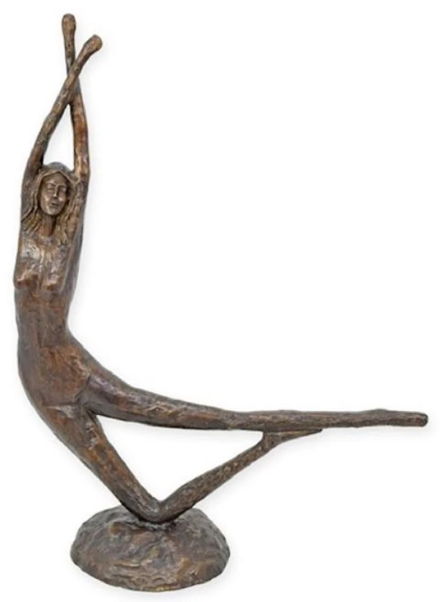 Casa Padrino escultura decorativa de bronce de lujo bailarina bronce antiguo 74 x 27 x A. 100 cm - Gran figura decorativa de bronce - Decoración de salón - Decoración de oficina