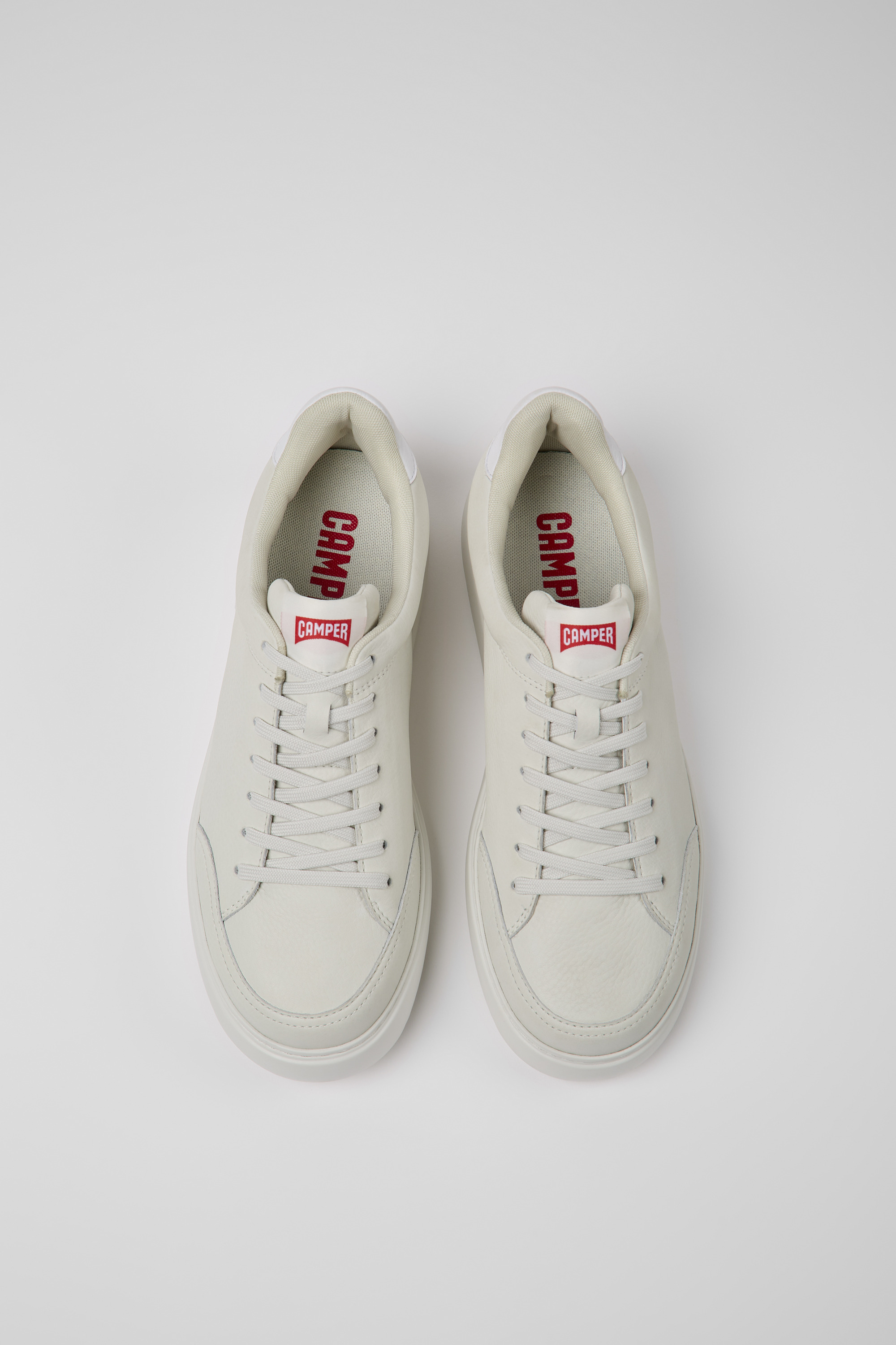 Runner K21 - White non-dyed leather sneakers for men