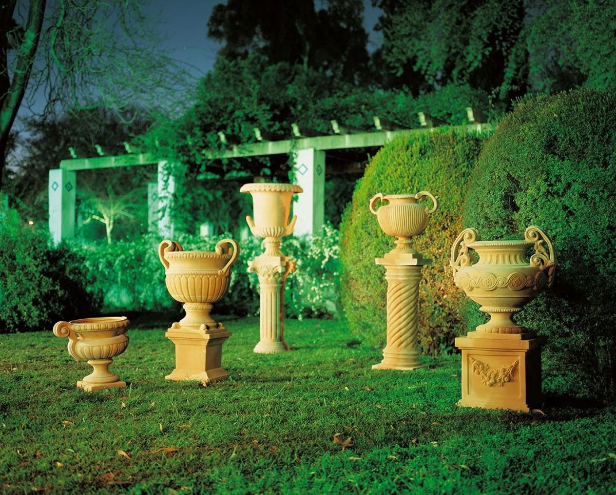Casa Padrino pilar barroco terracota 40 x 40 x A. 120 cm - Columna decorativa de cerámica hecha a mano - Decoración de Jardín de Terraza Barroco