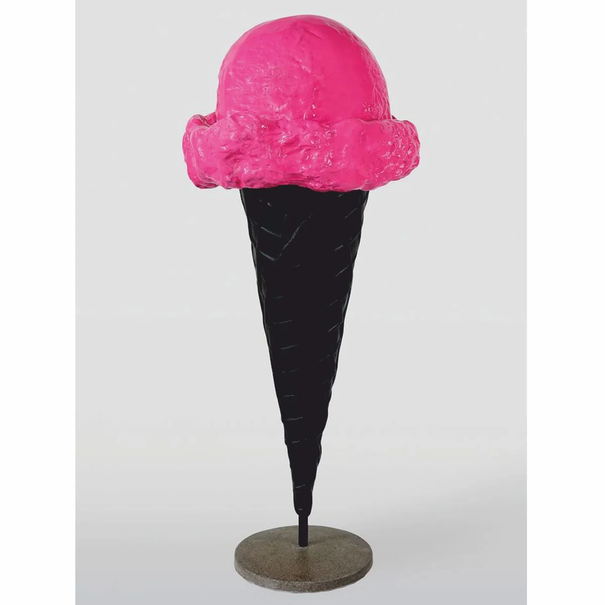 Casa Padrino cono de helado decorativo XXL rosa / negro / gris A. 155 cm - Decoraci¨®n de helader¨ªa