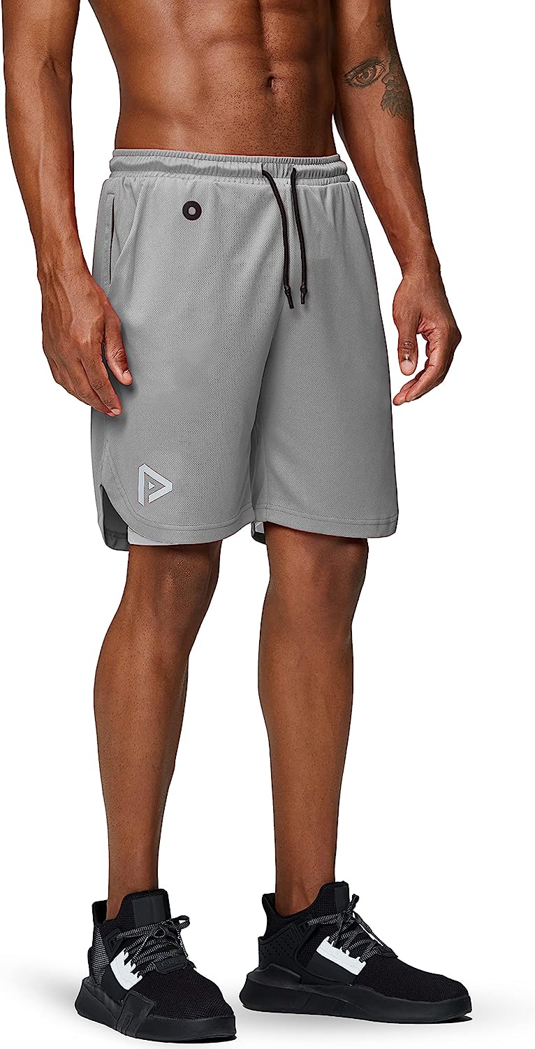 Men's 2 in 1 Running Shorts Gym Workout Quick Dry Mens Shorts with Phone Pocket