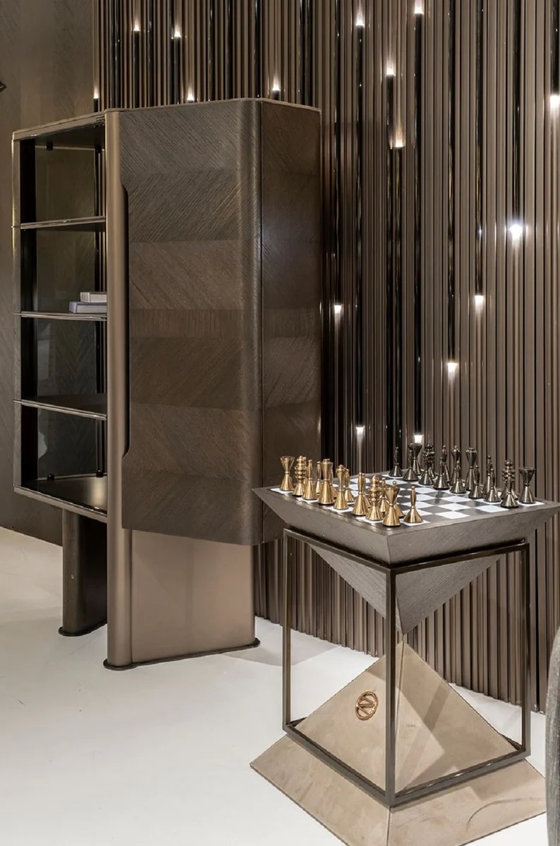 Casa Padrino vitrina de lujo marr¨®n oscuro / bronce 105,95 x 48,15 x A. 170 cm - Vitrina con puerta - Muebles de hotel - Muebles de lujo - Colecci¨®n de lujo