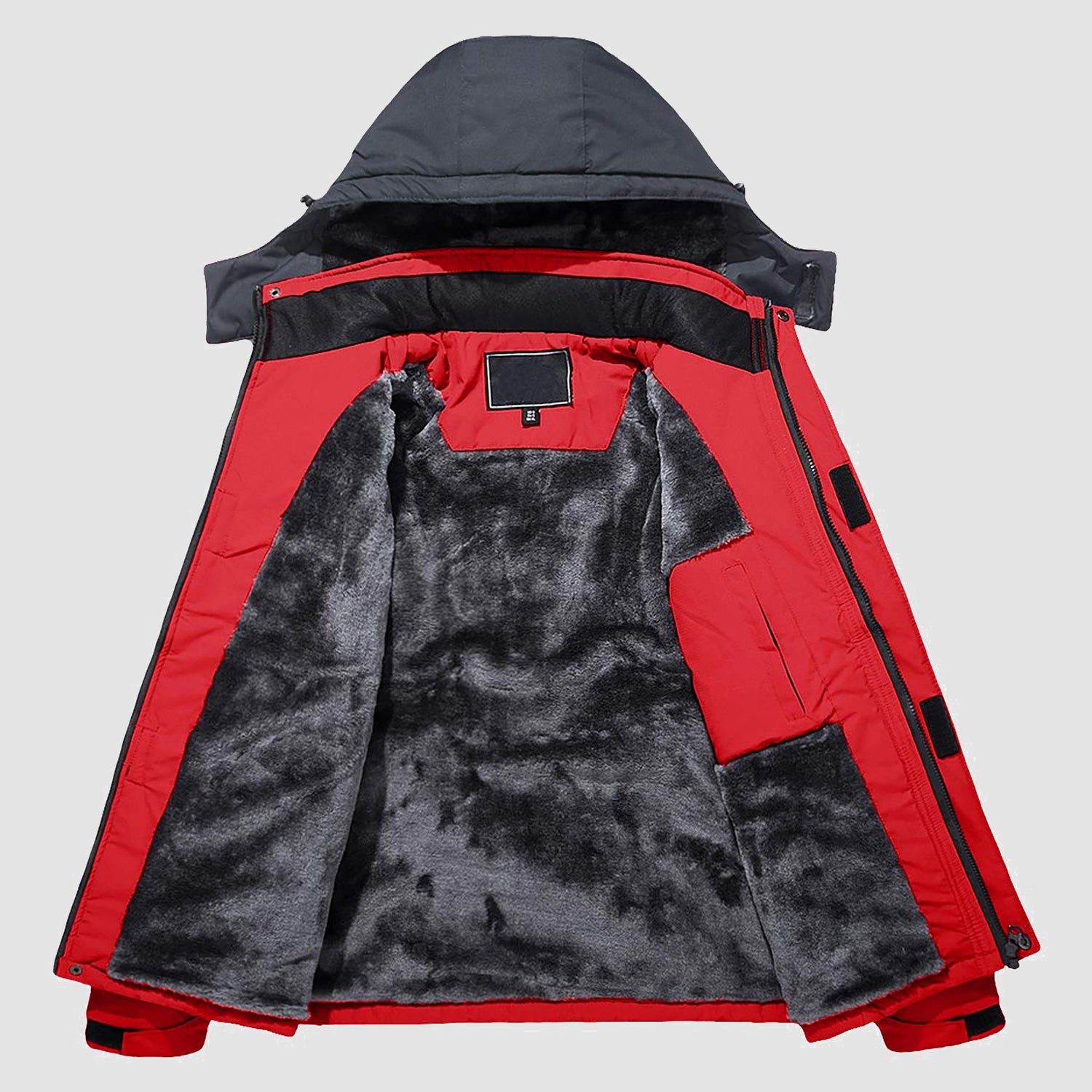 Men's Winter Jacket Water Repellent Ski Snow Jacket Warm Fleece Coat Parka Raincoats With Multi-Pockets