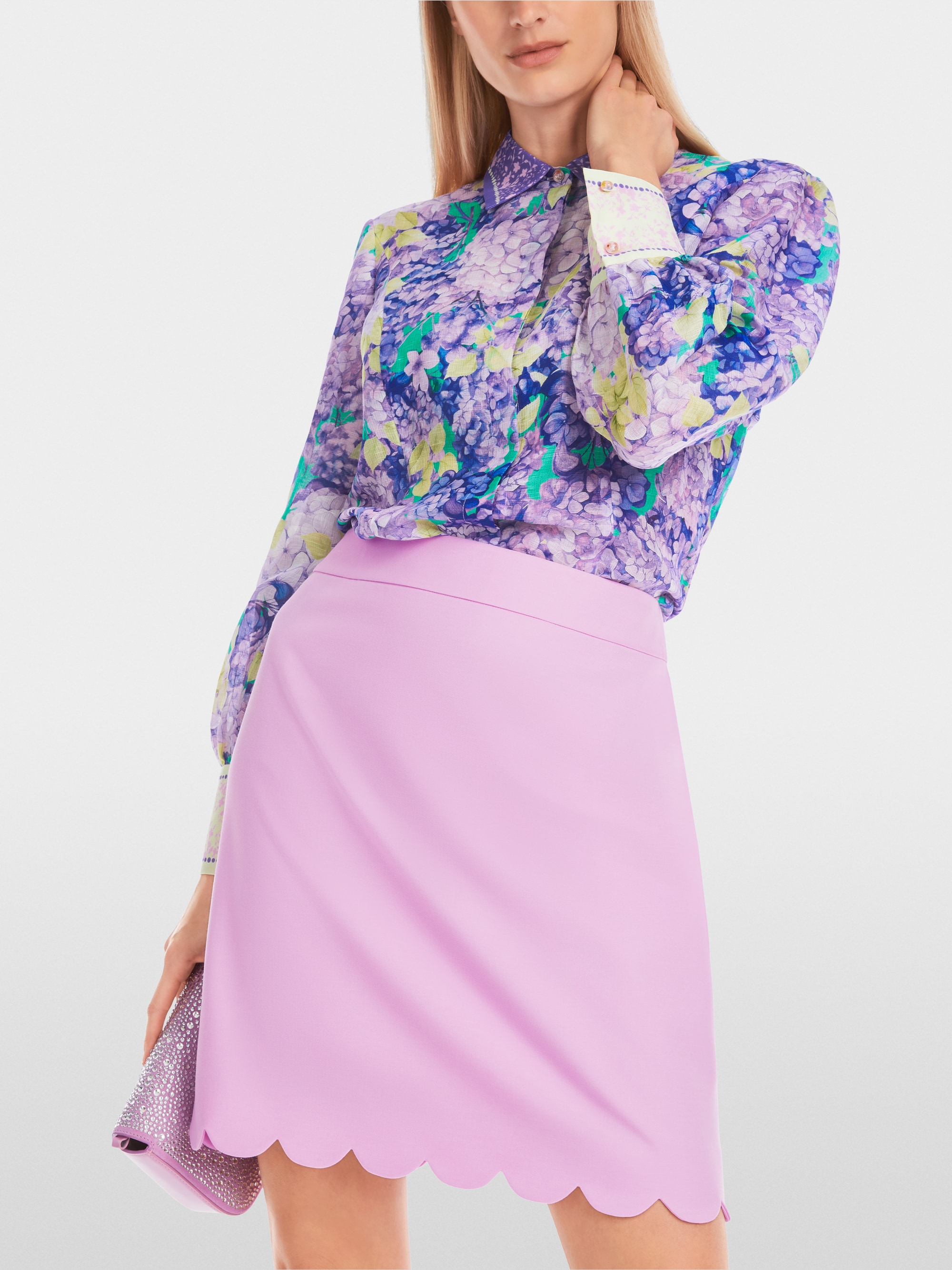 Marc-Cain Fitted blouse with floral print