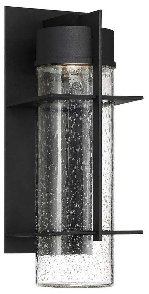 Casa Padrino l¨¢mpara de pared LED de exterior de lujo negro A. 41 cm - Iluminaci¨®n exterior de lujo