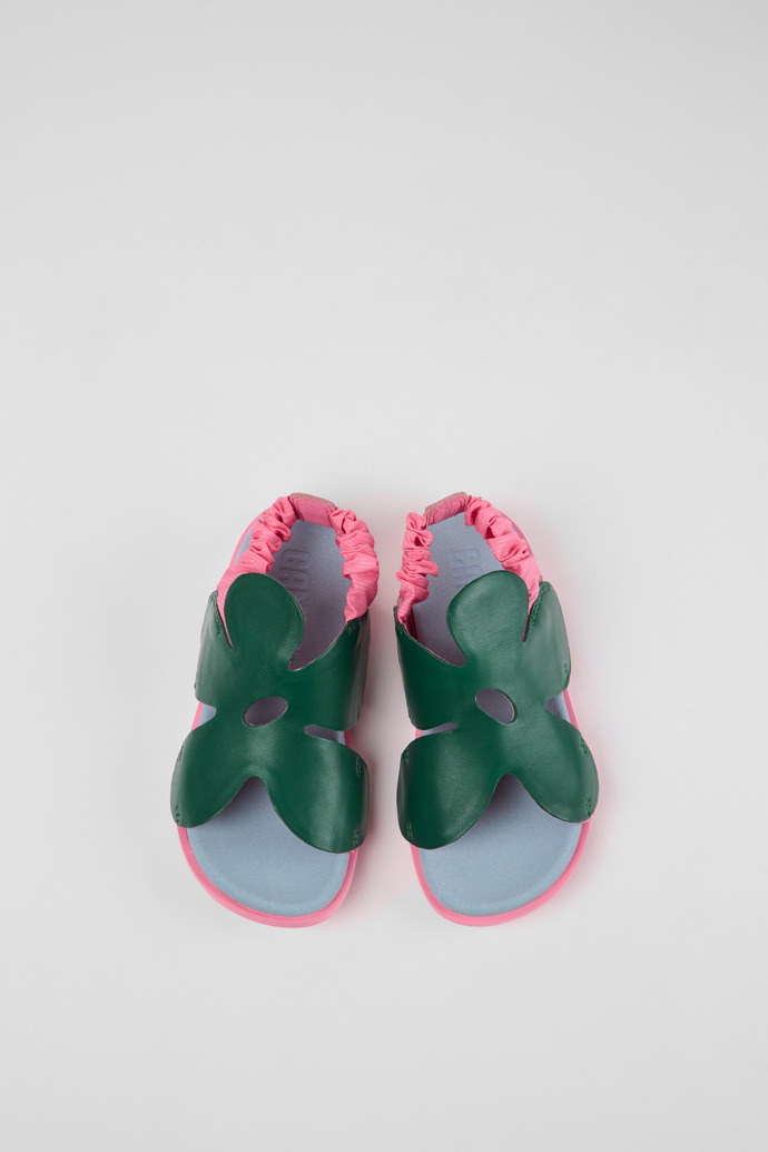 Brutus Sandal Green and pink leather sandals for boys