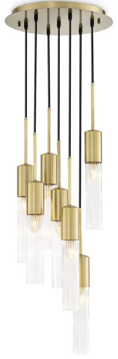 Casa Padrino araña de luces de lujo latón antiguo Ø 40 x A. 160 cm - Araña de Luces Redonda para Hoteles y Restaurantes - Calidad de Lujo