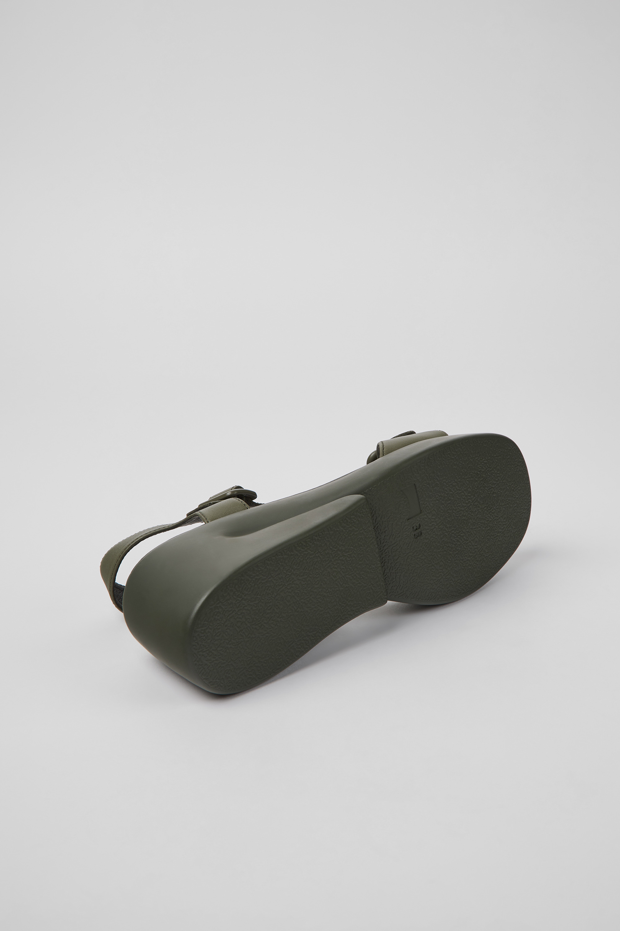 Kaah - Green leather sandals for women