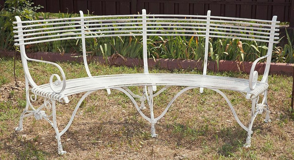 Casa Padrino de hierro forjado banco del jardín 1,9 x 0,48 x 0,9 m H. - Nostalgia de la vendimia