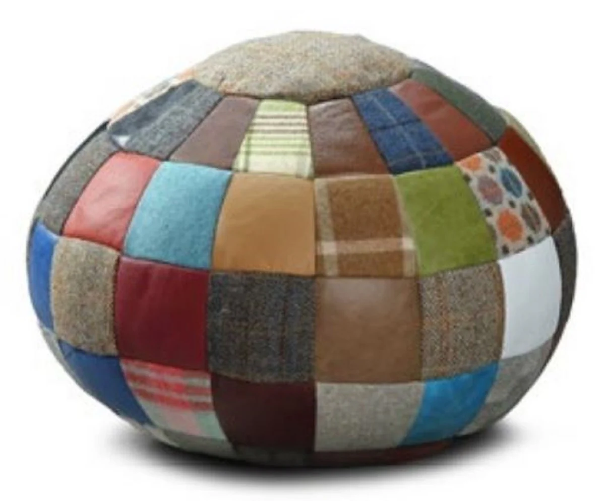 Casa Padrino taburete de lujo multicolor ? 55 x A. 30 cm - Taburete redondo - Reposapi¨¦s - Muebles de sal¨®n