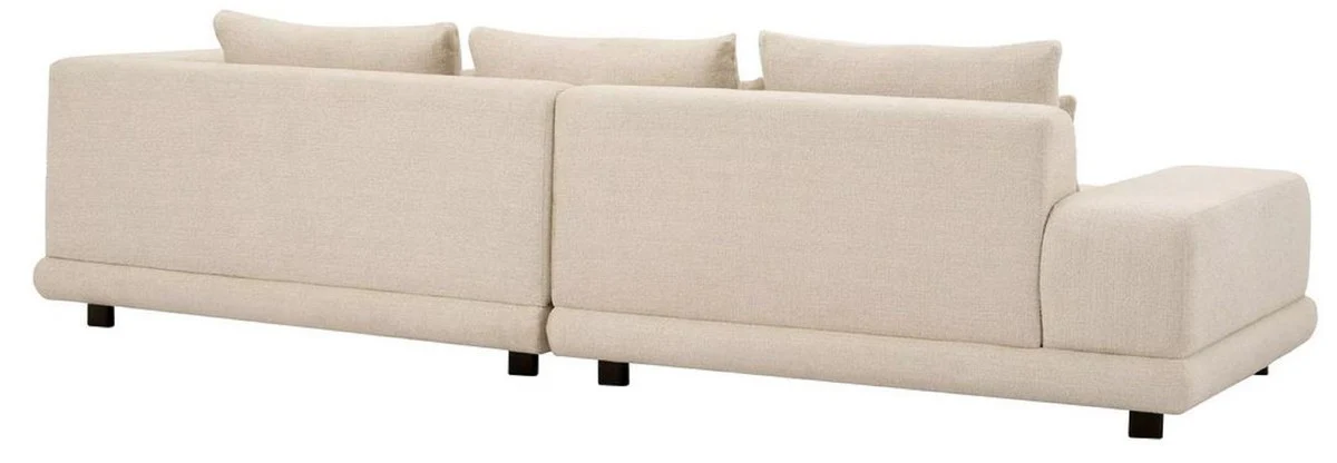 Casa Padrino sof¨¢ de lujo beige / negro 285 x 106 x A. 66 cm - Sof¨¢ de sal¨®n con cojines - Muebles de sal¨®n - Muebles de lujo - Interior de sal¨®n - Interior de lujo