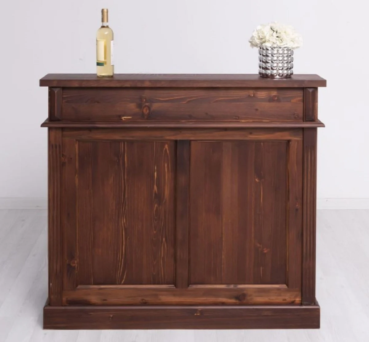 Casa Padrino barra de bar de estilo campestre marr¨®n 120 cm - Mueble bar
