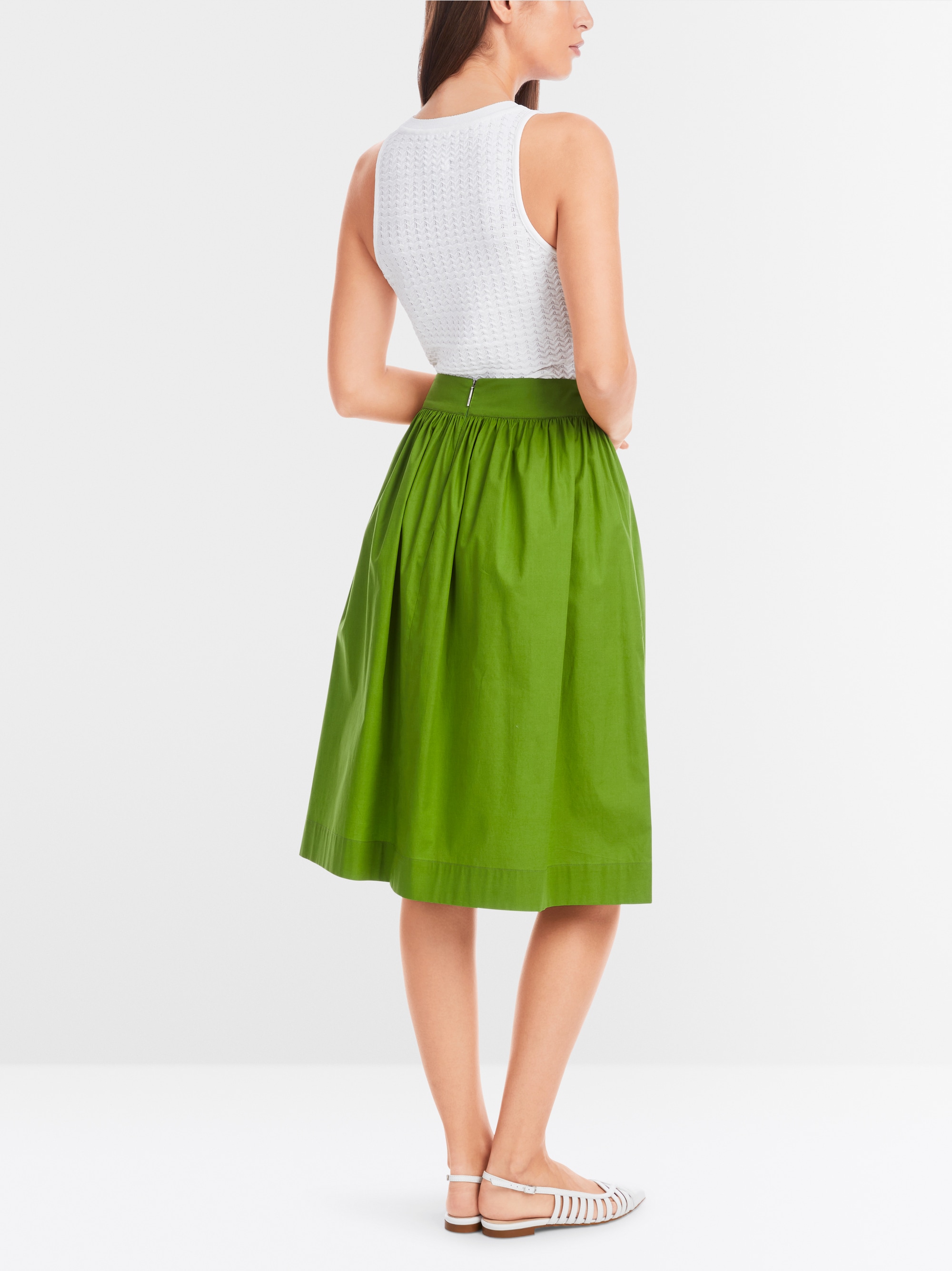 Marc-Cain Wide cotton skirt - plain
