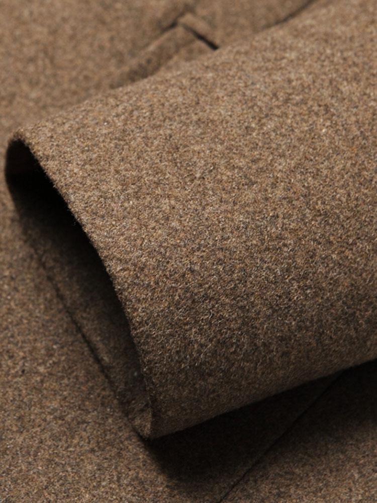 Wide Lapel Woolen Overcoat