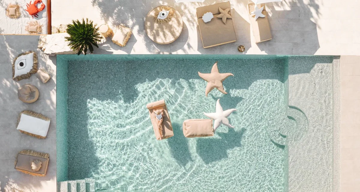 Casa Padrino tumbona de agua de lujo con reposacabezas beige 180 cm