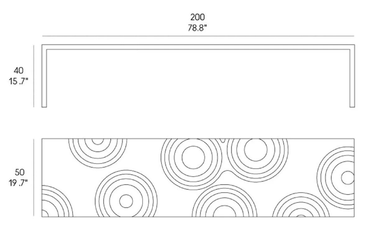 Casa Padrino Banco de Lujo Marr¨®n / Natural 200 cm - Hecho en Italia