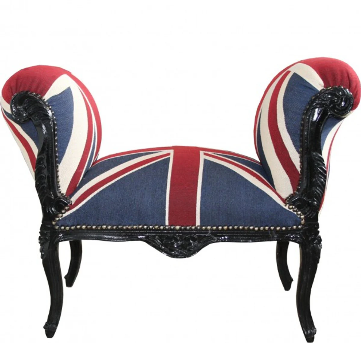 Heces Casa Padrino barroco de heces de gato de uni¨®n / Negro - Asiento